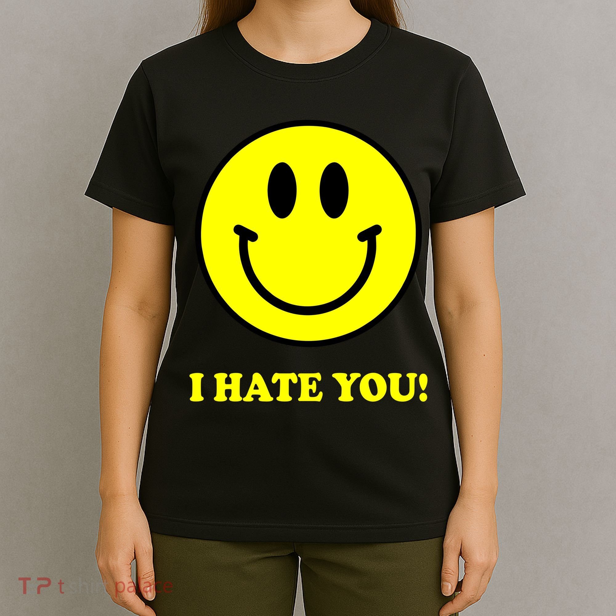 I Hate You Funny Smiley Face Emoji T-Shirt