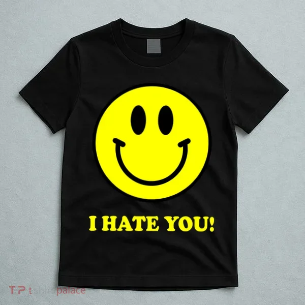 I Hate You Funny Smiley Face Emoji T-Shirt