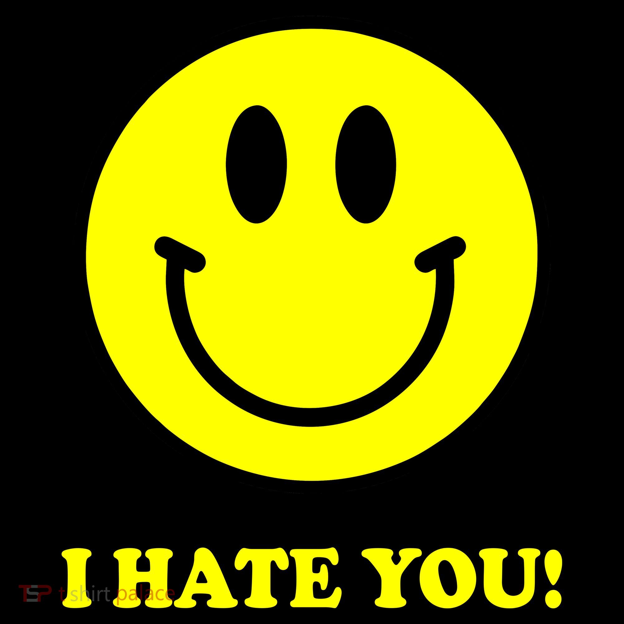 I Hate You Funny Smiley Face Emoji Button