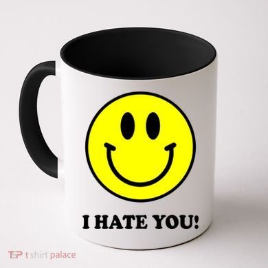 I Hate You Funny Smiley Face Emoji Coffee Mug