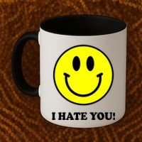I Hate You Funny Smiley Face Emoji Coffee Mug thumb 2
