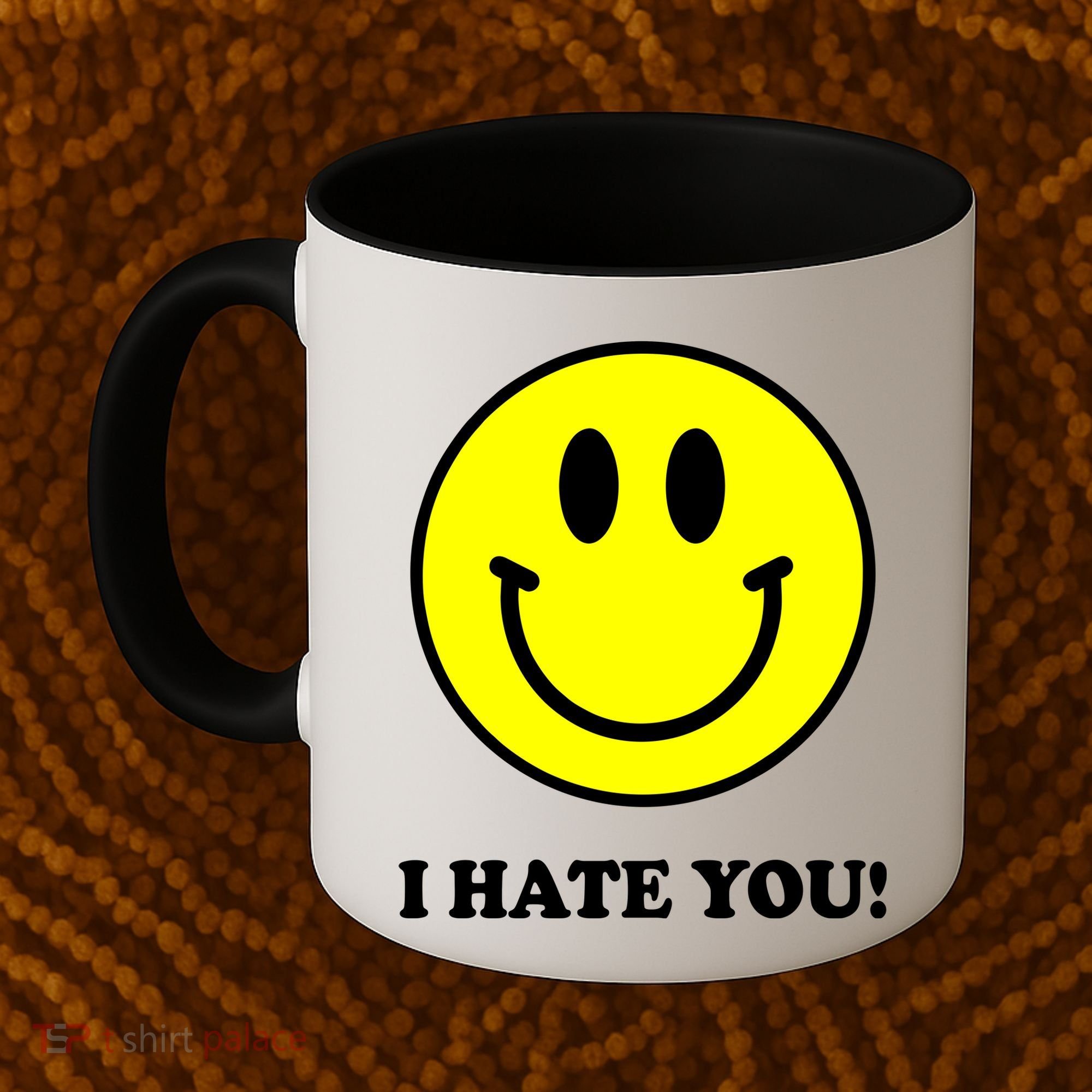 I Hate You Funny Smiley Face Emoji Coffee Mug