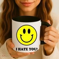 I Hate You Funny Smiley Face Emoji Coffee Mug thumb 3