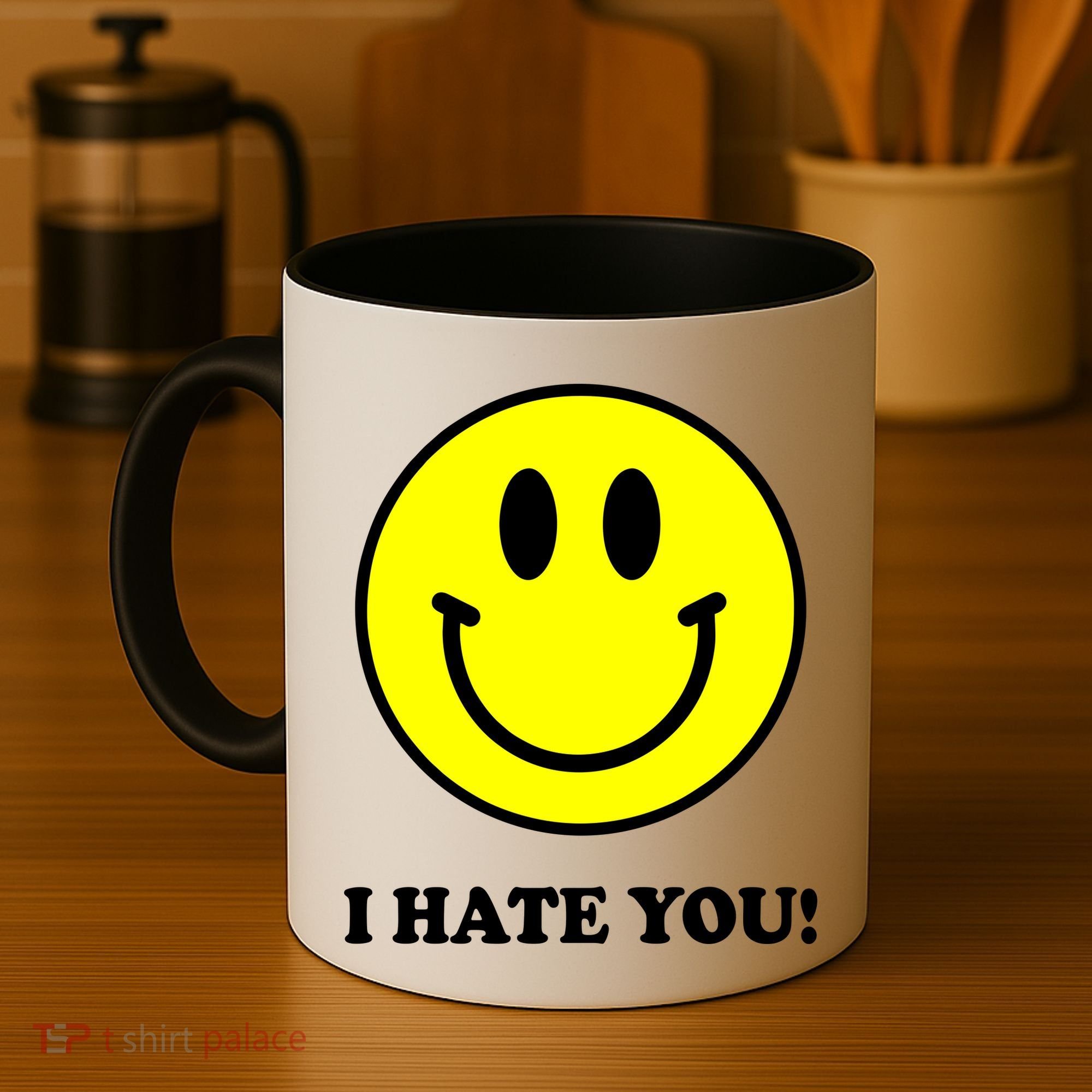 I Hate You Funny Smiley Face Emoji Coffee Mug