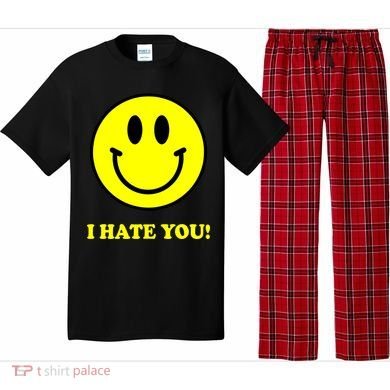 I Hate You Funny Smiley Face Emoji Pajama Set