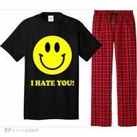 I Hate You Funny Smiley Face Emoji Pajama Set thumb 0