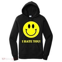 I Hate You Funny Smiley Face Emoji Women's Hoodie thumb 0