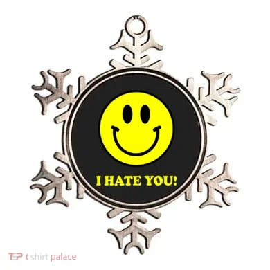 I Hate You Funny Smiley Face Emoji Ornament