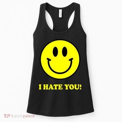 I Hate You Funny Smiley Face Emoji Women's Tank Top