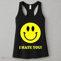 I Hate You Funny Smiley Face Emoji Women's Tank Top thumb 3