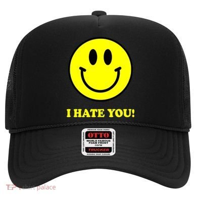 I Hate You Funny Smiley Face Emoji Hat