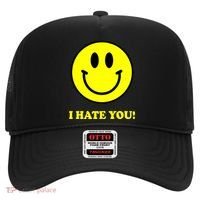 I Hate You Funny Smiley Face Emoji Hat thumb 0