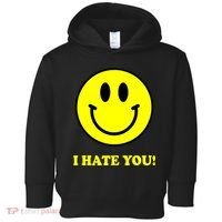 I Hate You Funny Smiley Face Emoji Toddler Hoodie thumb 0
