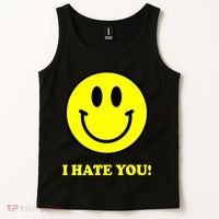 I Hate You Funny Smiley Face Emoji Tank Top thumb 2