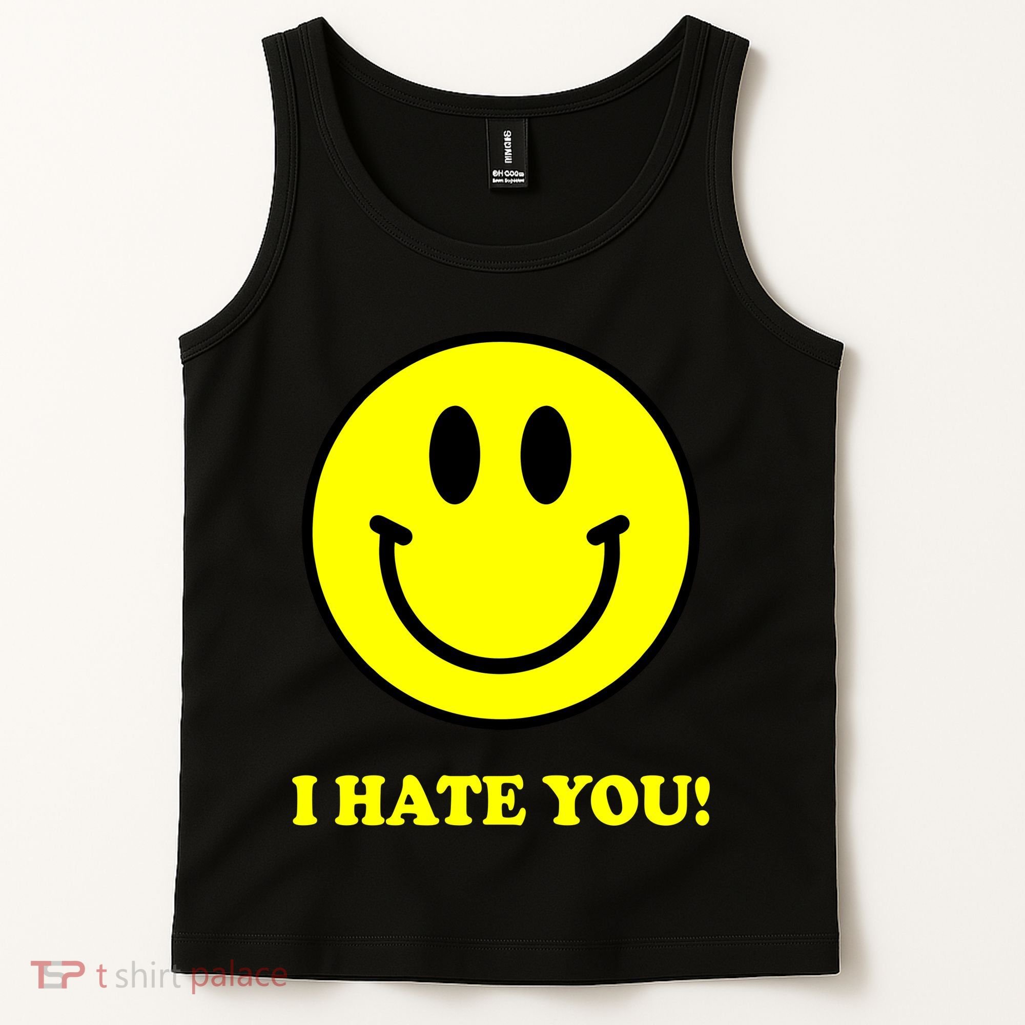 I Hate You Funny Smiley Face Emoji Tank Top