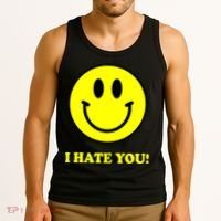 I Hate You Funny Smiley Face Emoji Tank Top thumb 3