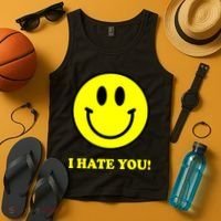 I Hate You Funny Smiley Face Emoji Tank Top thumb 4