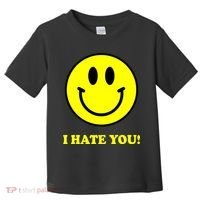 I Hate You Funny Smiley Face Emoji Toddler T-Shirt thumb 0