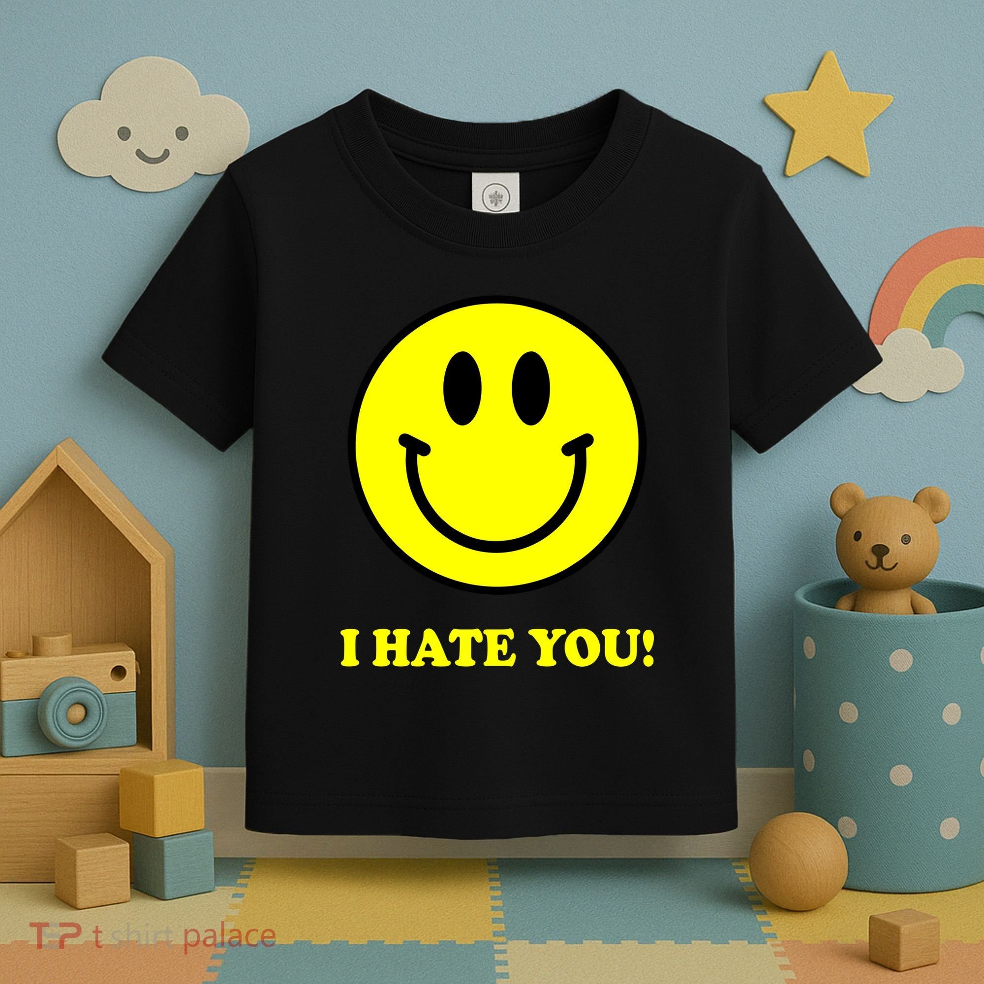 I Hate You Funny Smiley Face Emoji Toddler T-Shirt