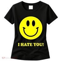 I Hate You Funny Smiley Face Emoji Women's T-Shirt thumb 0