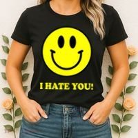 I Hate You Funny Smiley Face Emoji Women's T-Shirt thumb 2