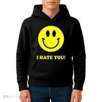 I Hate You Funny Smiley Face Emoji Kids Hoodie thumb 4