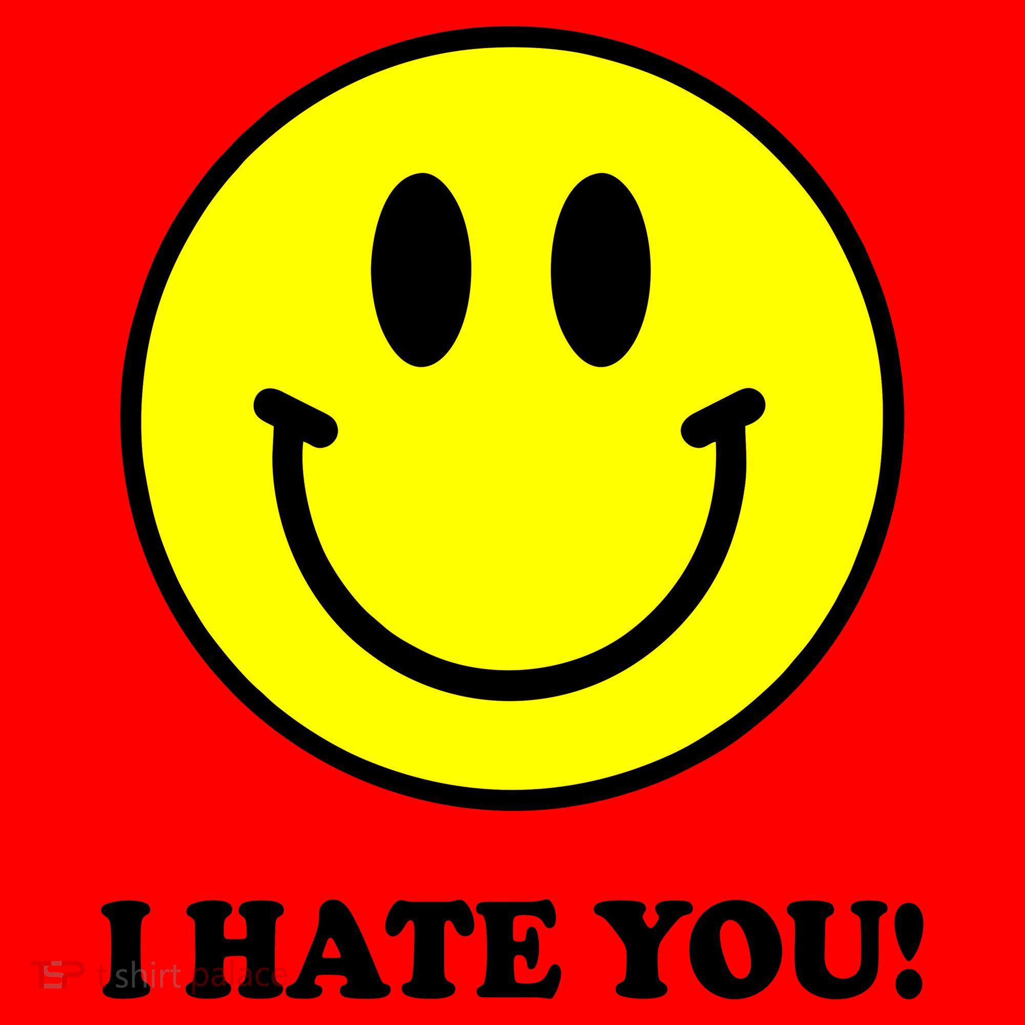 I Hate You Funny Smiley Face Emoji Santa Hat