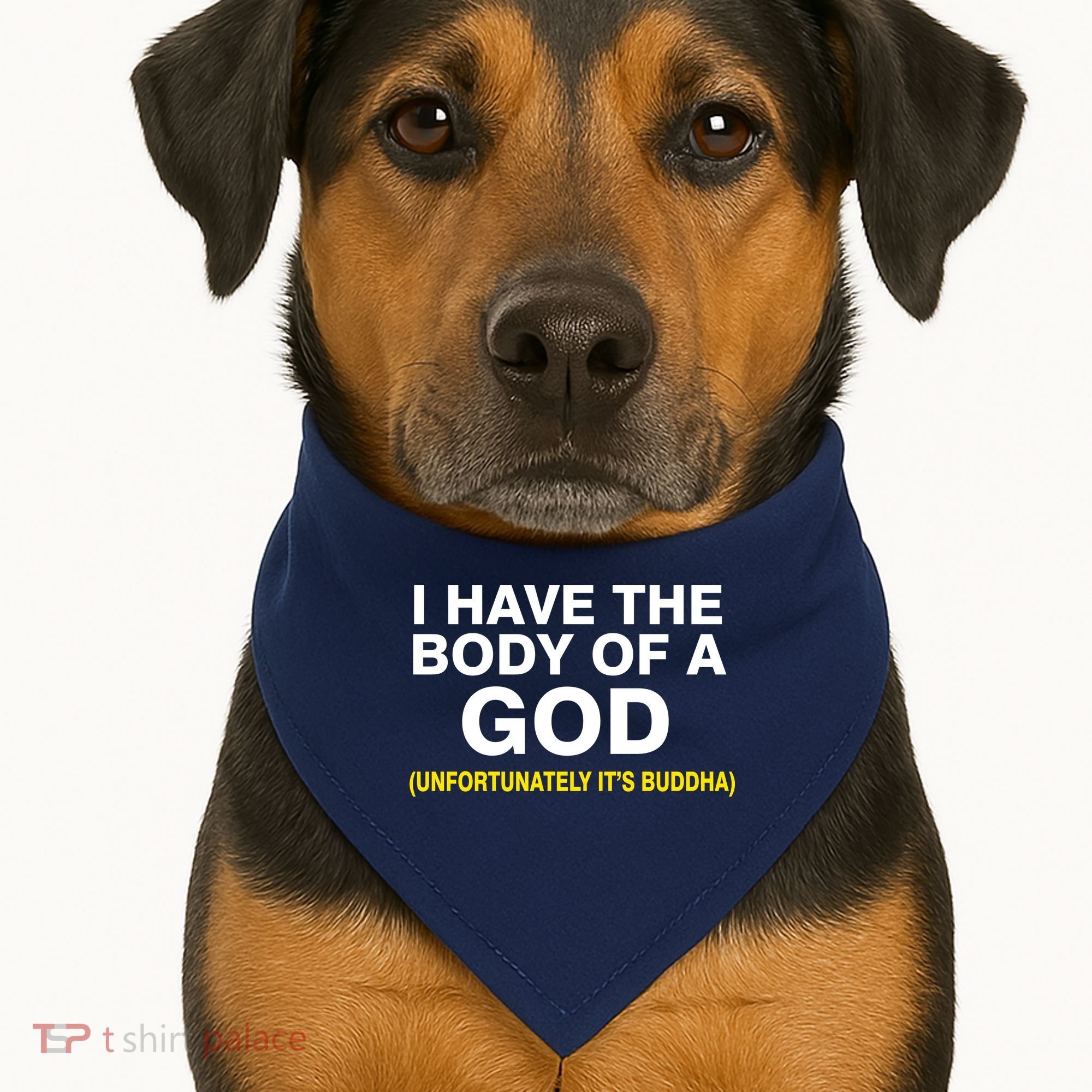 I Have A Body Of A God Buddha USA-Made Doggie Bandana