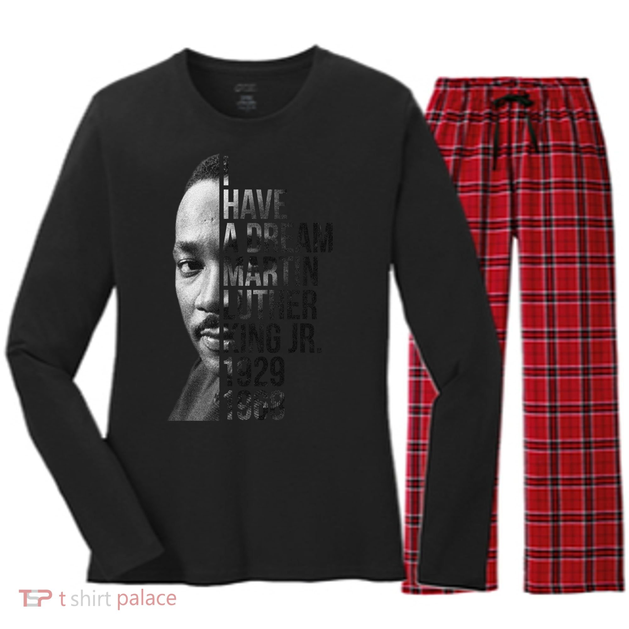 I Have a Dream Martin Luther King Jr. 1929-1968 Women's Long Sleeve Flannel Pajama Set 