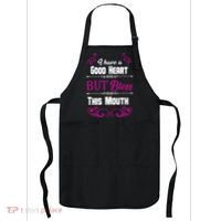 I Have A Good Heart But Bless This Mouth Apron thumb 0