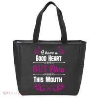 I Have A Good Heart But Bless This Mouth Tote Bag thumb 0