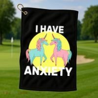 I Have Anxiety Unicorn Golf Towel thumb 1