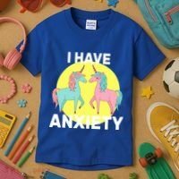 I Have Anxiety Unicorn Kids T-Shirt thumb 3