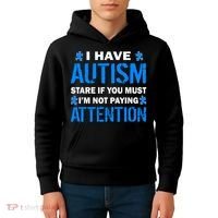 I Have Autism Stare If You Must Not Paying Attention Kids Hoodie thumb 4