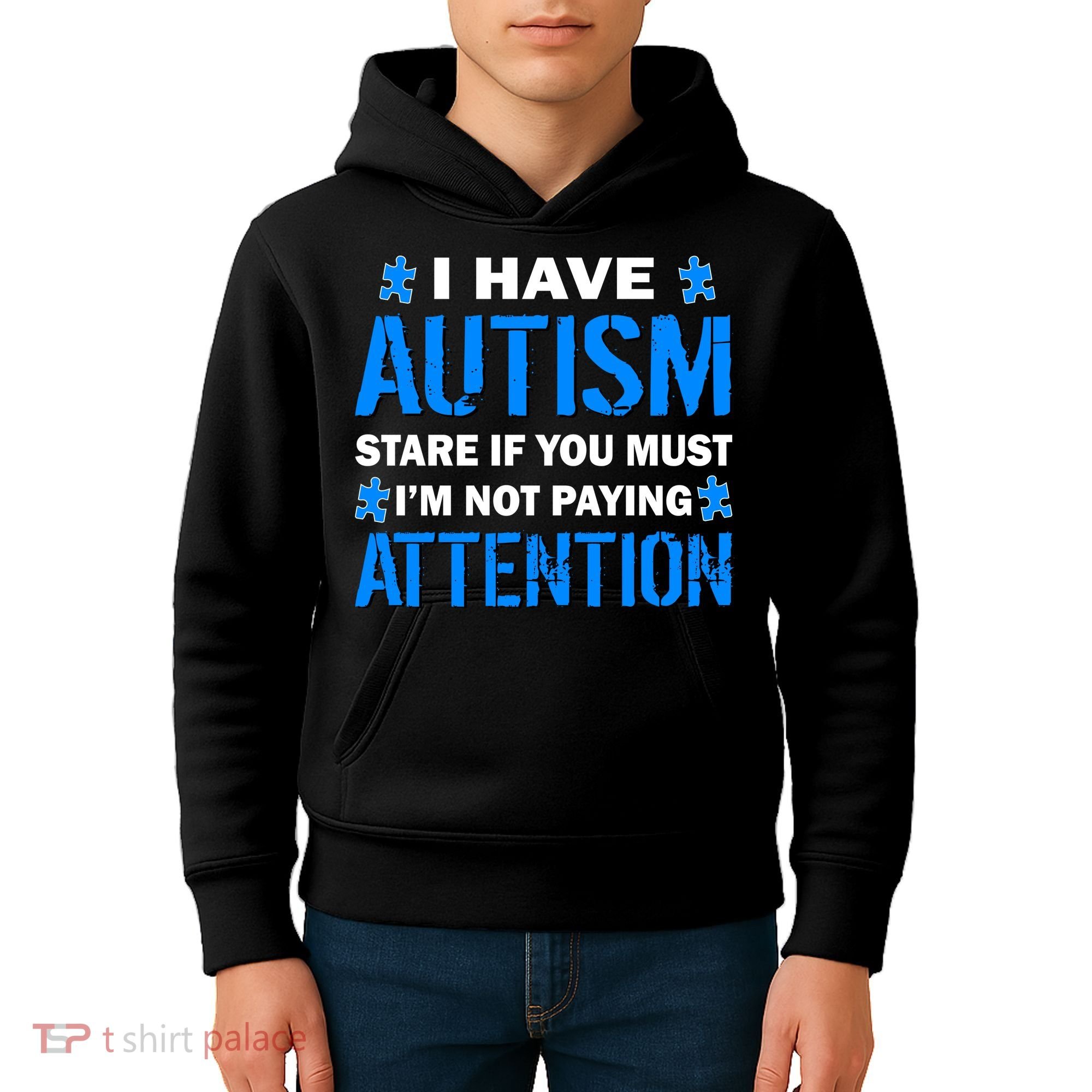 I Have Autism Stare If You Must Not Paying Attention Kids Hoodie