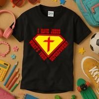 I have Jesus What's Your Superpower Kids T-Shirt thumb 3