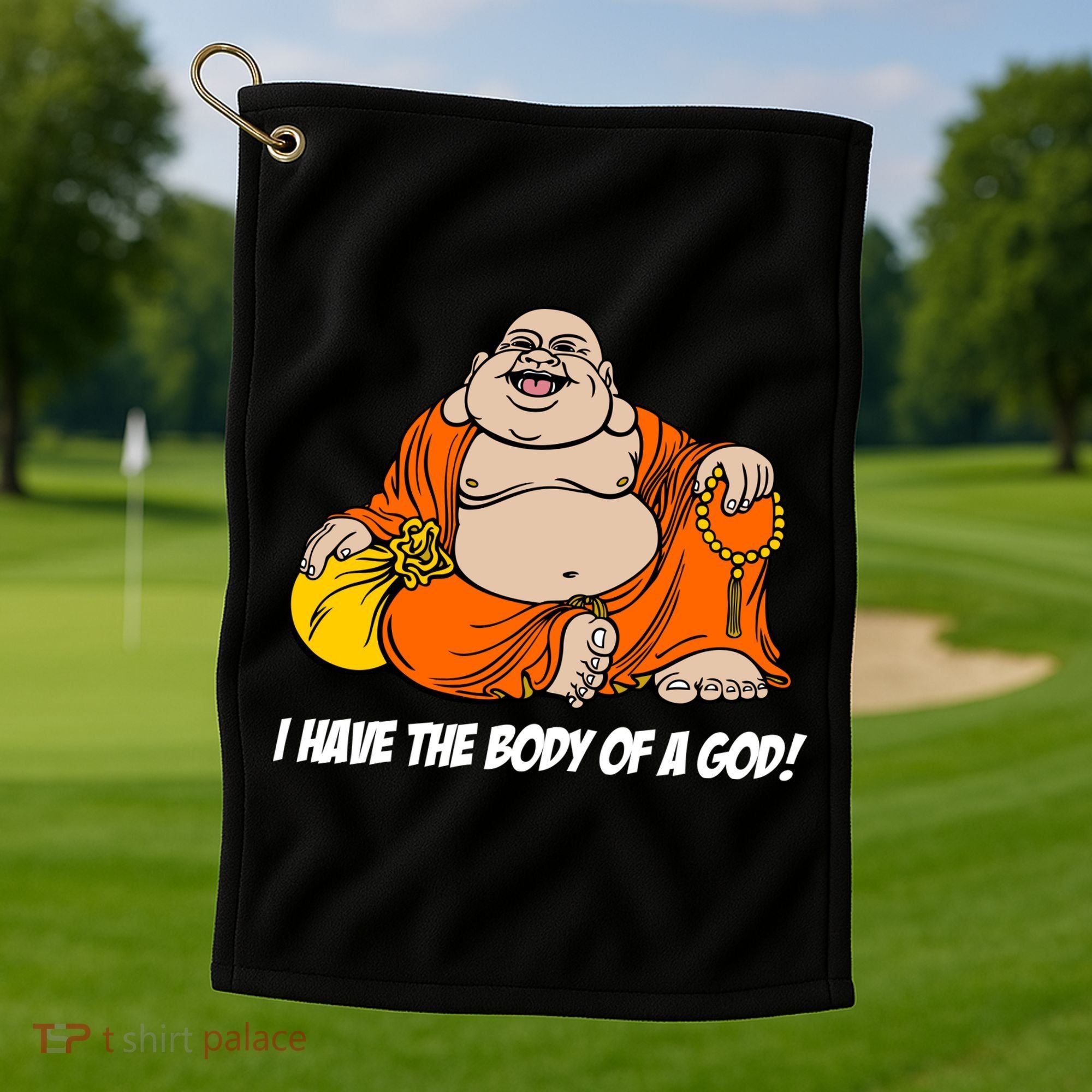 I Have The Body Of A God Golf Towel