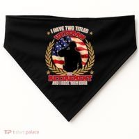 I Have Two Titles Veteran And Retirement USA-Made Doggie Bandana thumb 0