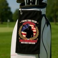 I Have Two Titles Veteran And Retirement Golf Towel thumb 2
