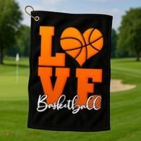 I Heart Basketball Golf Towel thumb 1