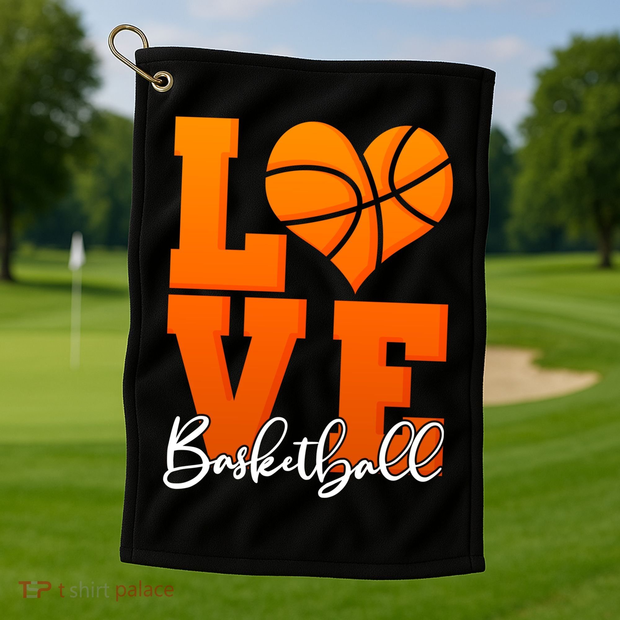 I Heart Basketball Golf Towel