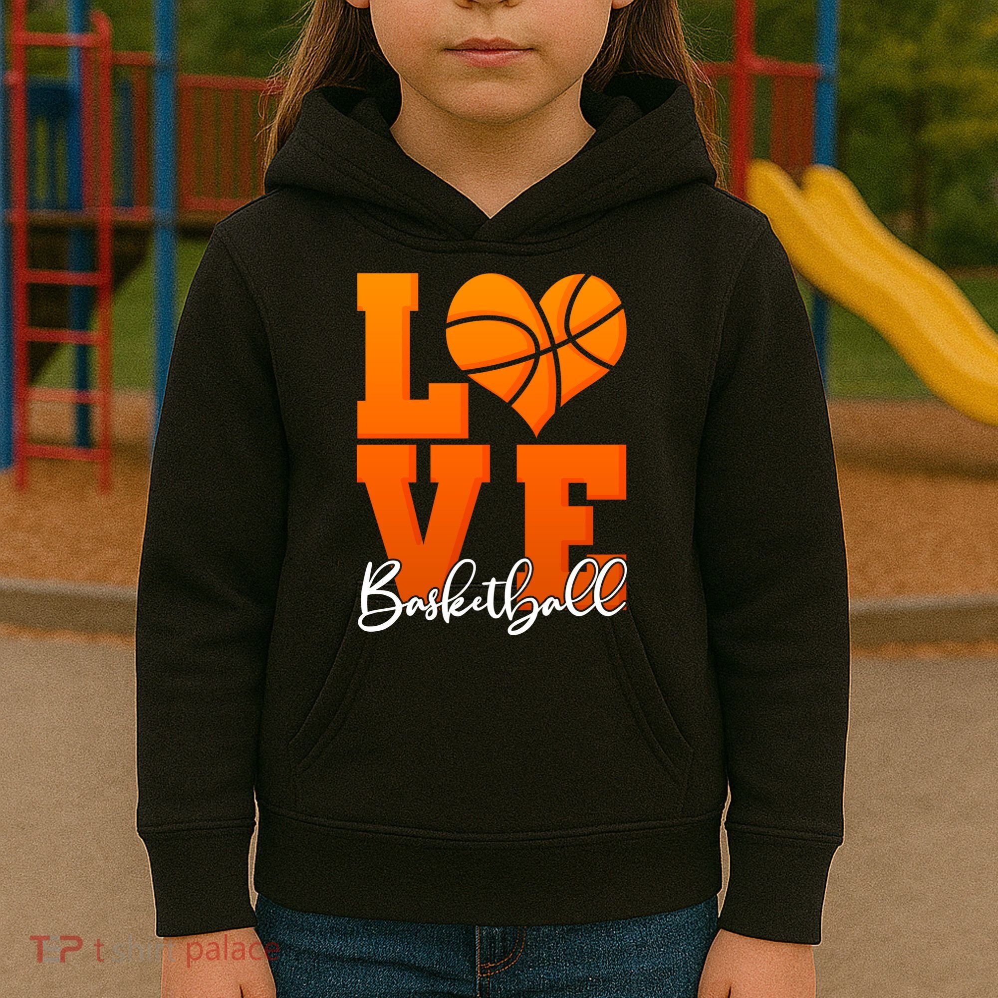 I Heart Basketball Kids Hoodie