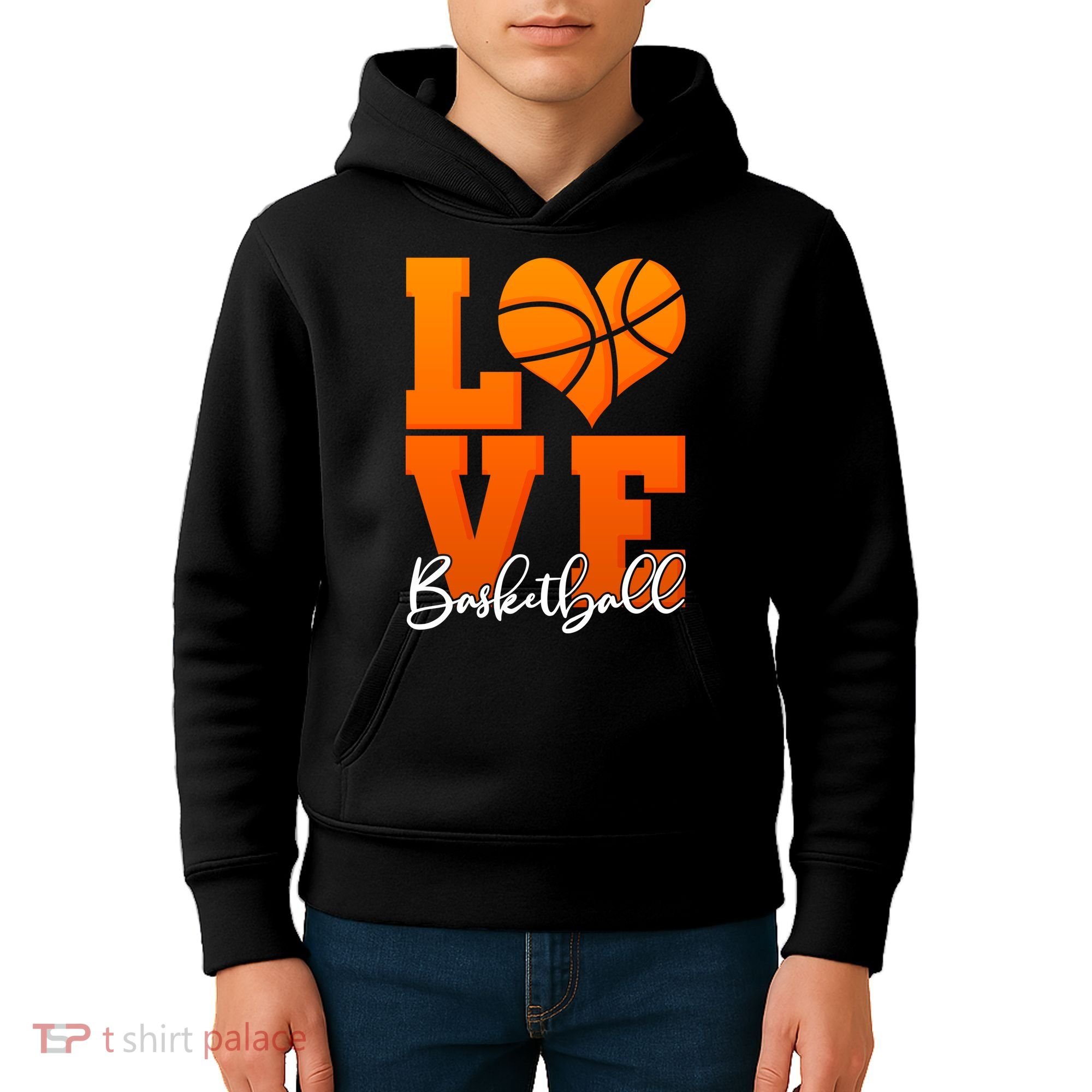 I Heart Basketball Kids Hoodie