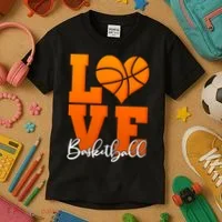 I Heart Basketball Kids T-Shirt thumb 3