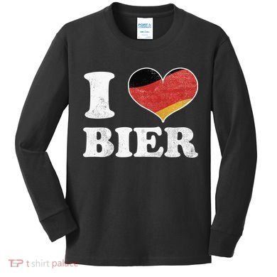 I Heart Beer Oktoberfest Kids Long Sleeve Shirt