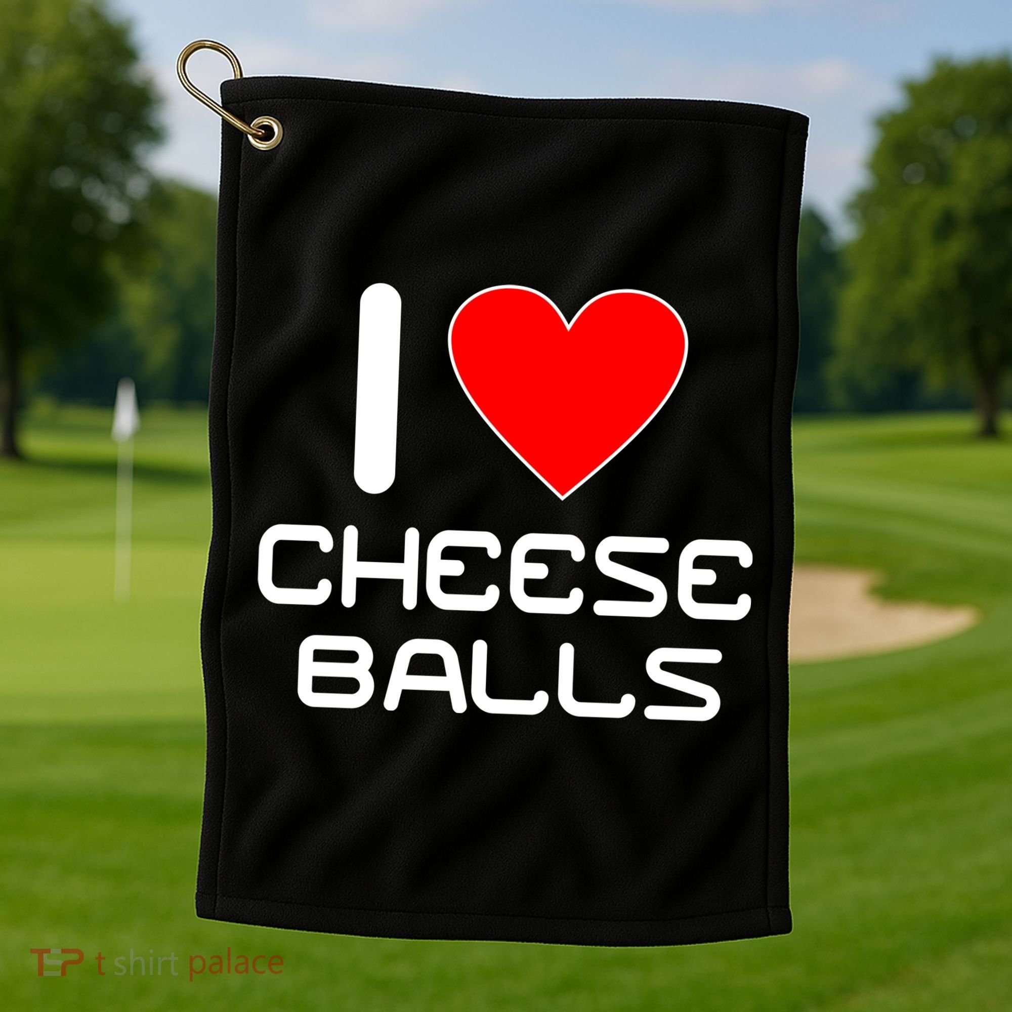 I Heart Cheese Balls Golf Towel