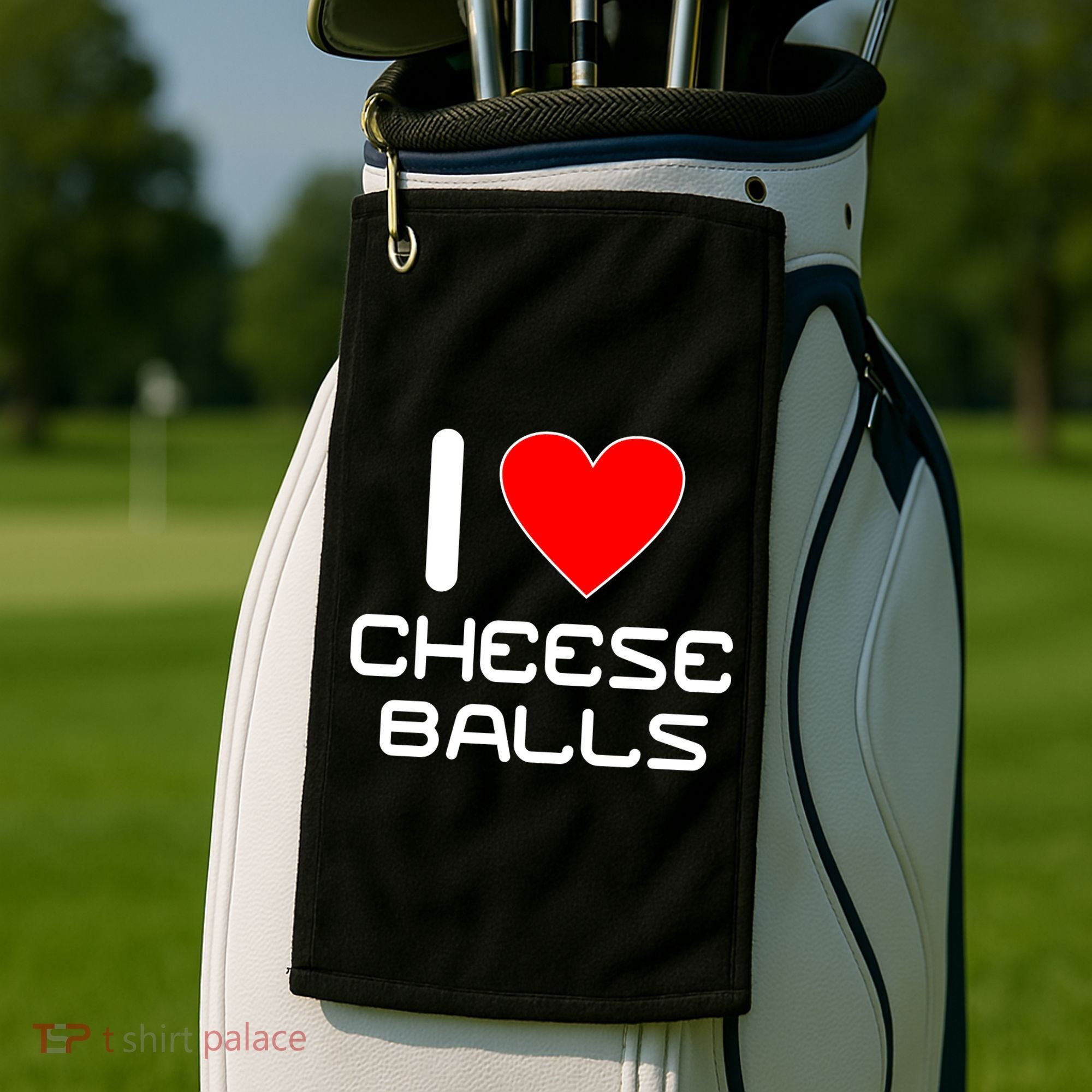 I Heart Cheese Balls Golf Towel