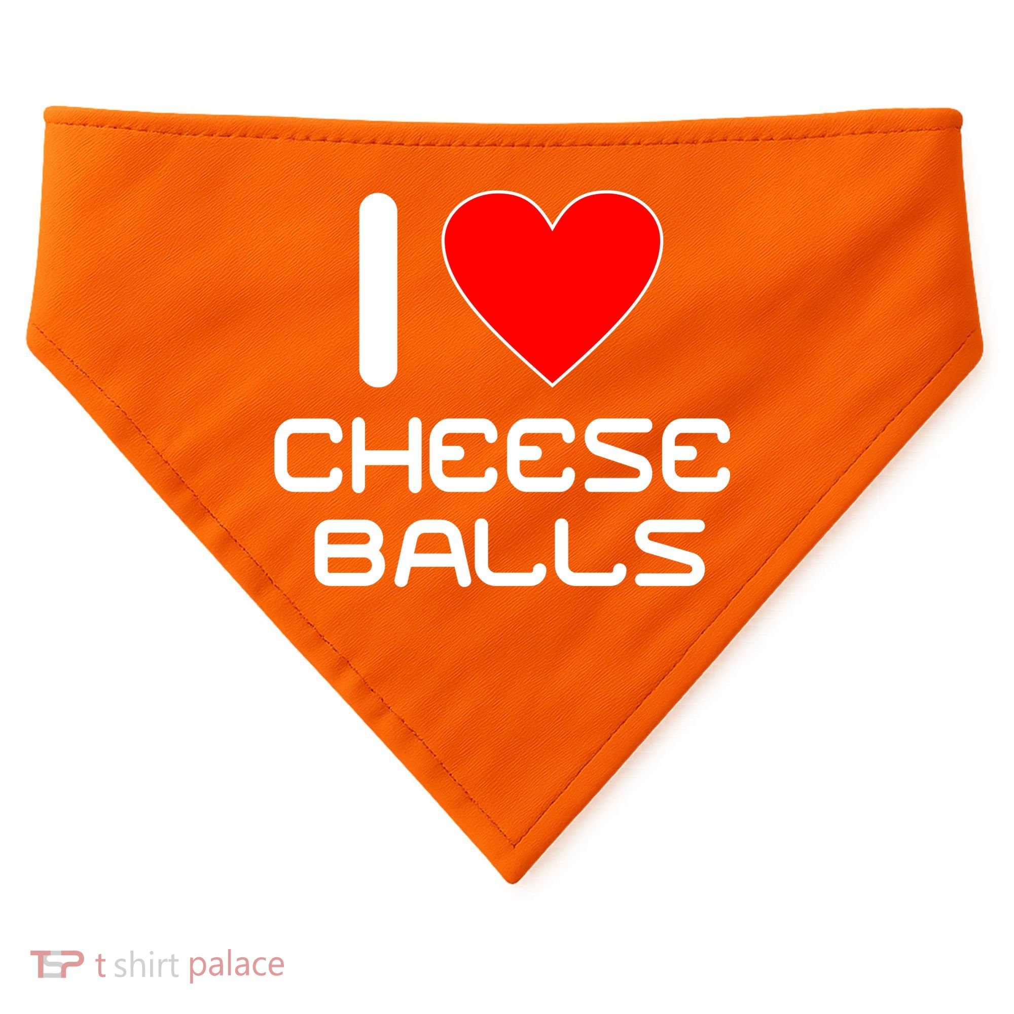 I Heart Cheese Balls USA-Made Doggie Bandana