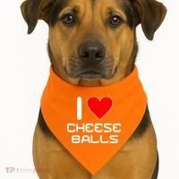 I Heart Cheese Balls USA-Made Doggie Bandana thumb 1