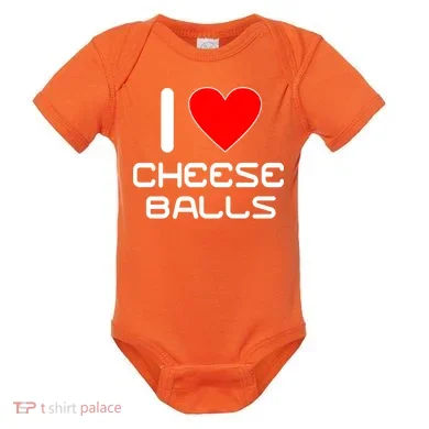 I Heart Cheese Balls Baby Bodysuit